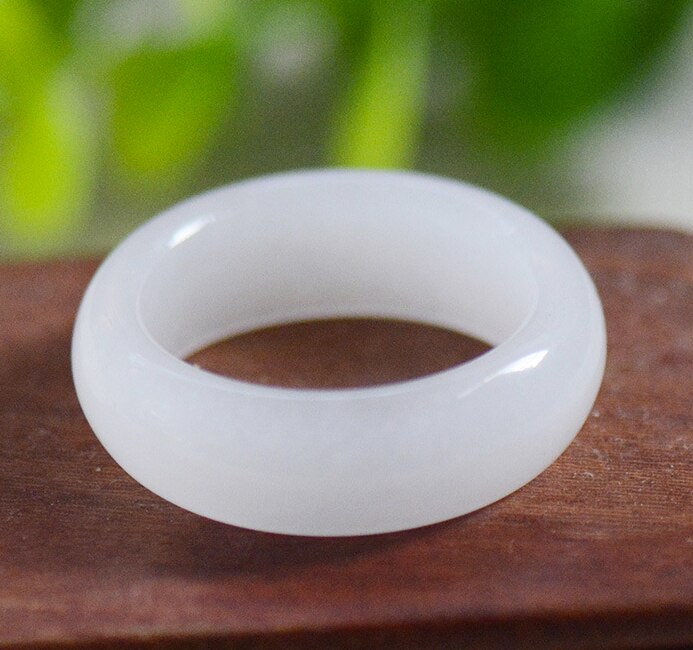 Natural green Hetian Jade Ring Chinese Jadeite