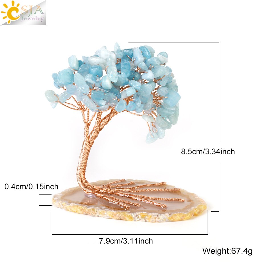 Crystal Money Tree with Agate Slices Love Heart