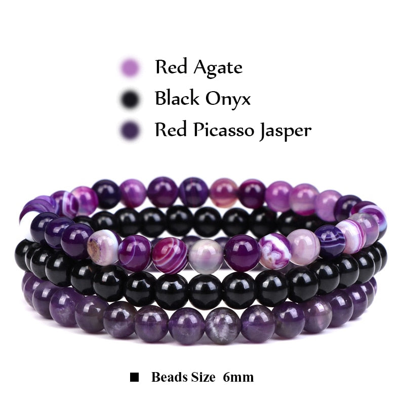 Stone Bracelet Set 6mm Beads Bracelets For Women Men