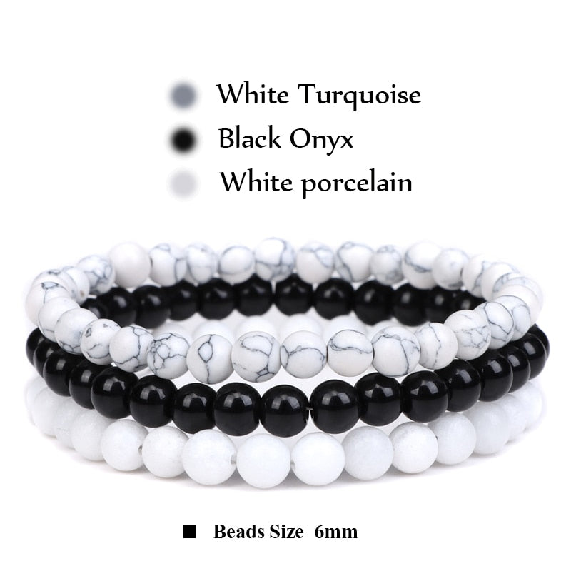 Stone Bracelet Set 6mm Beads Bracelets For Women Men