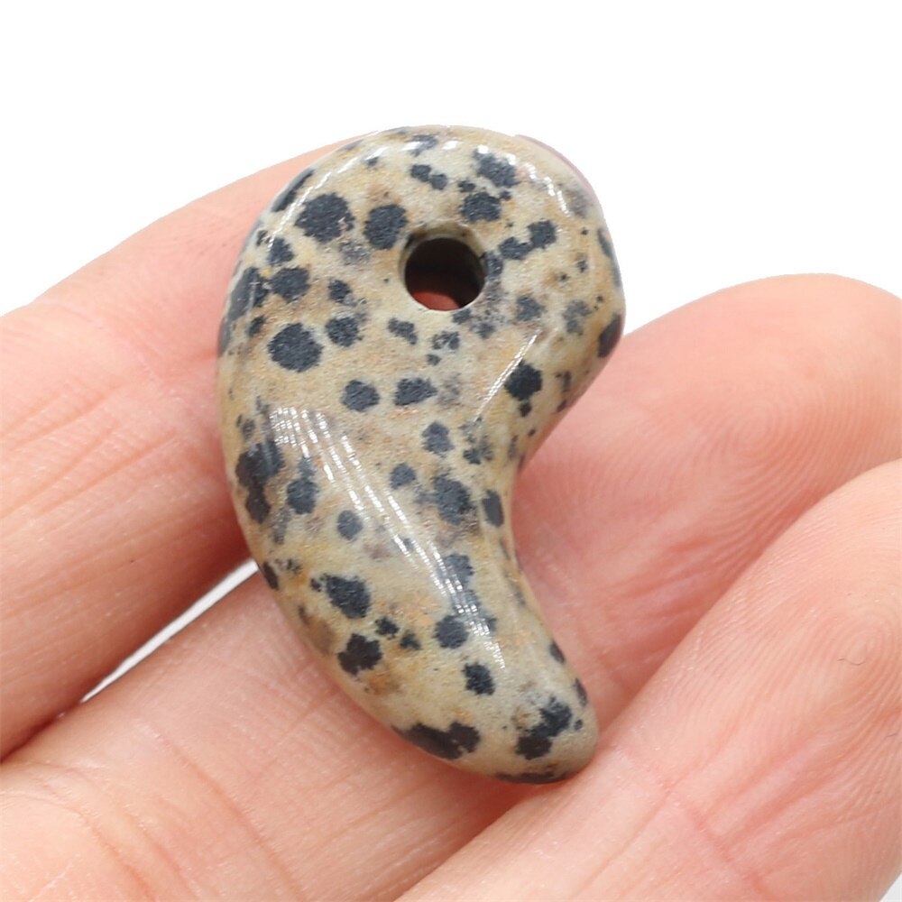 Natural Stone Rose Quartz Jade Comma