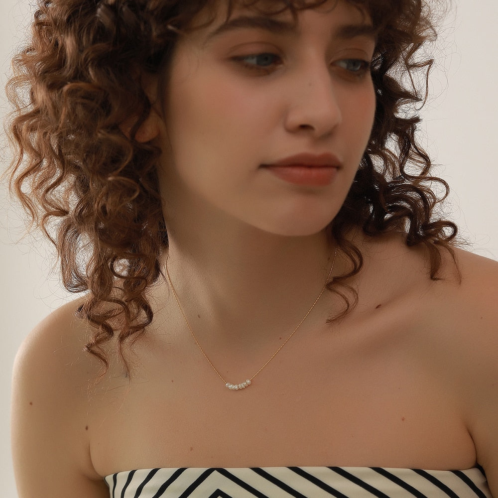 Tarnish Free Natural Pearl Beads Chic Exquisite Necklace