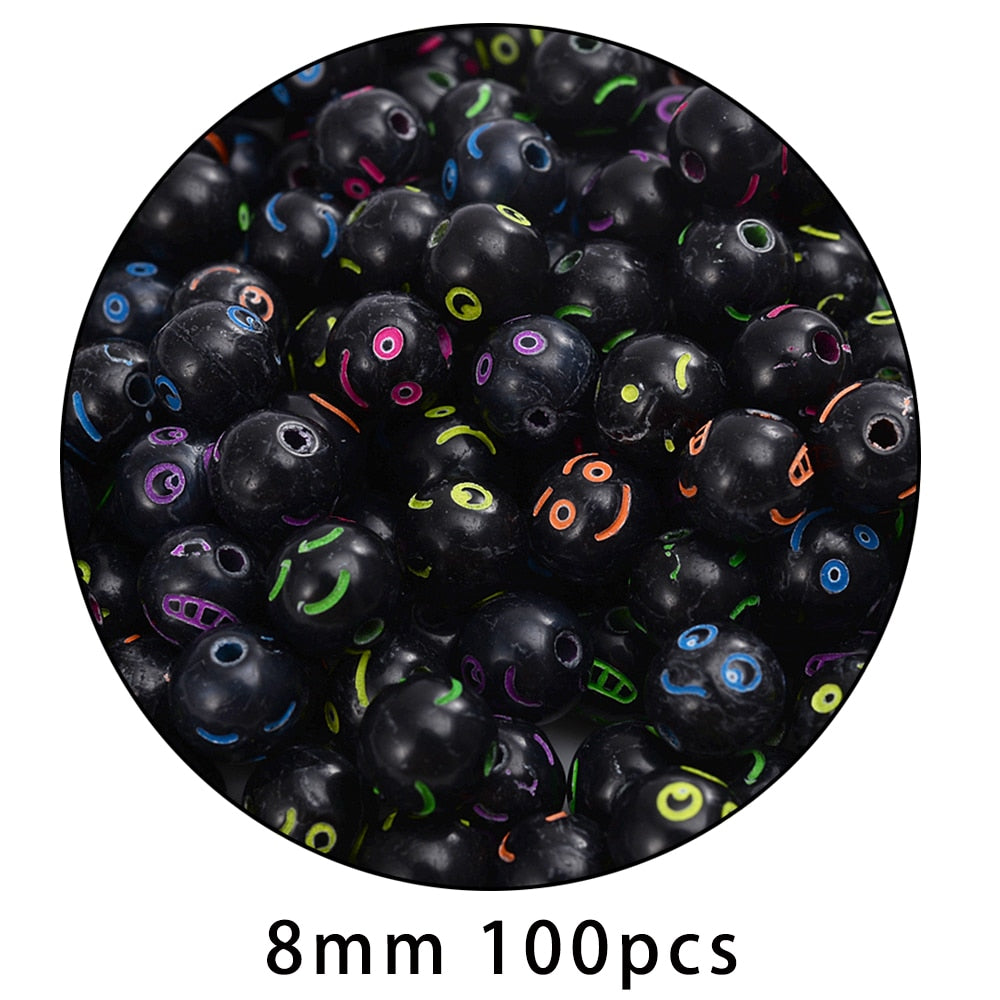 iYOE Mix Acrylic Smiley Beads Luminous Spacer Beads