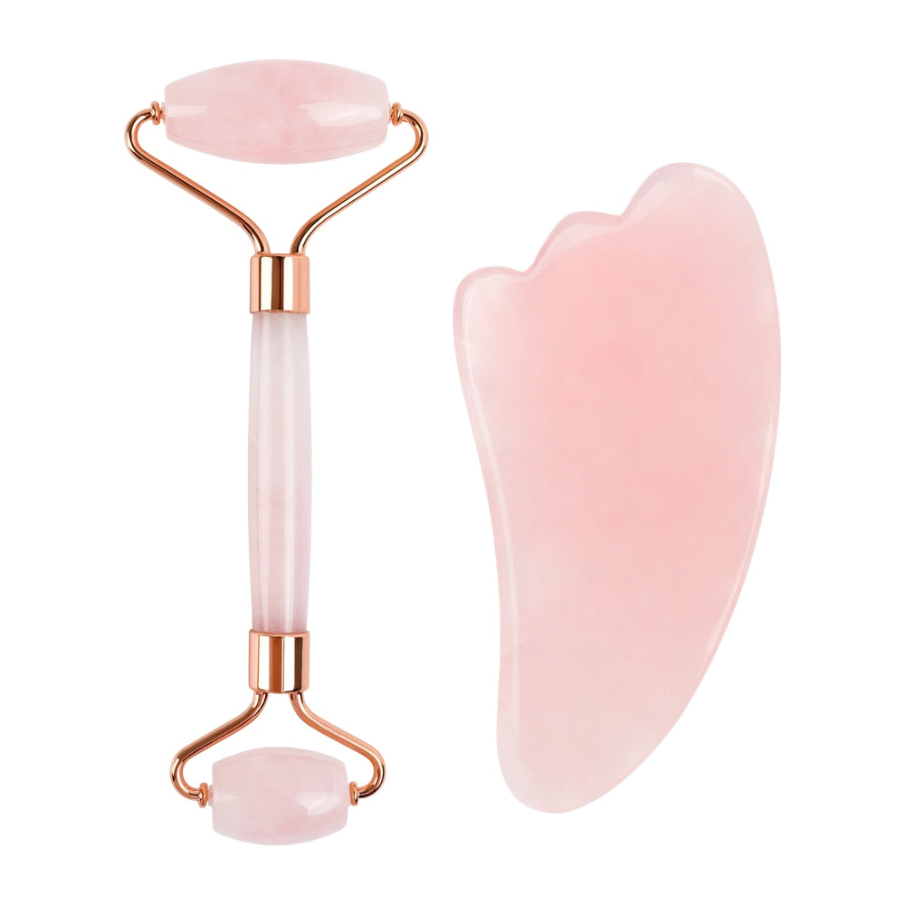 Jade Roller Heart Gua Sha Scraping Board Rose