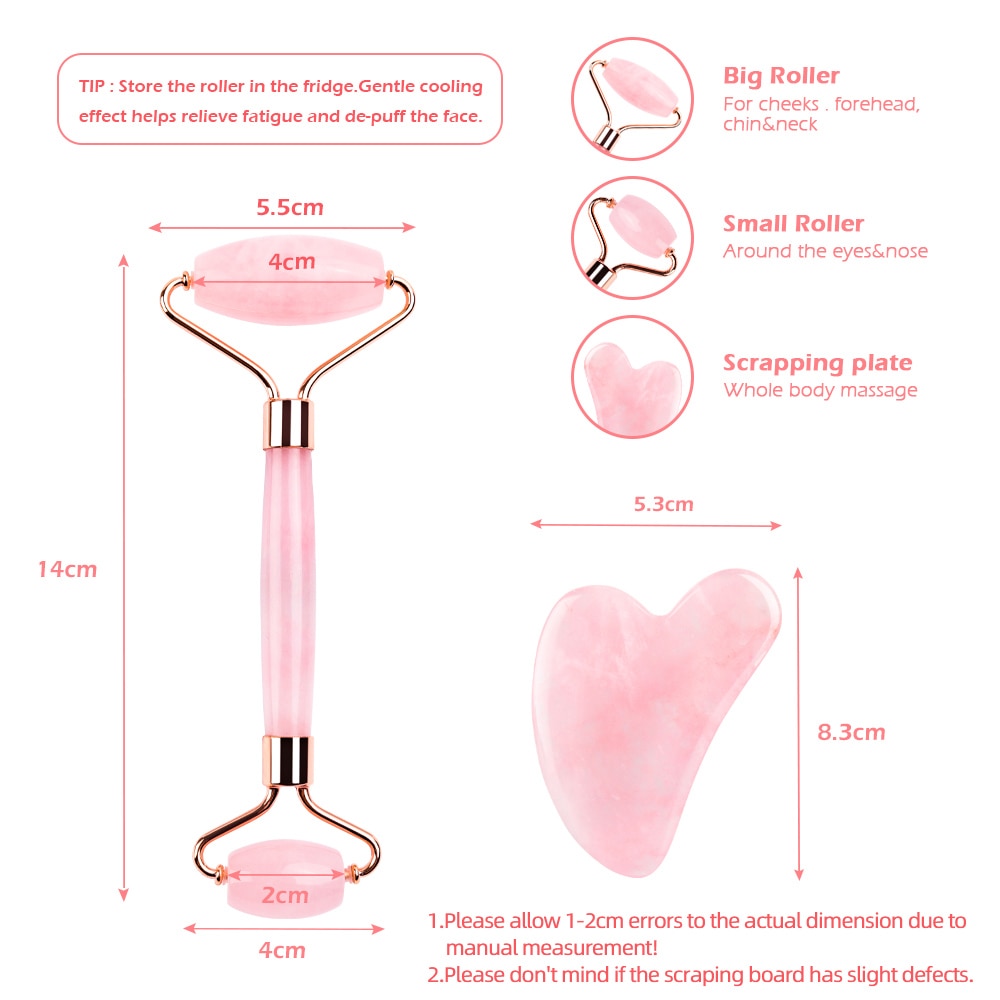 Jade Roller Heart Gua Sha Scraping Board Rose