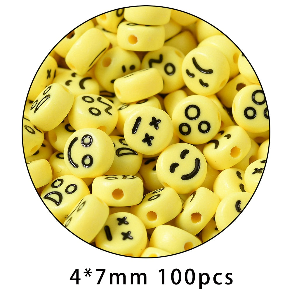 iYOE Mix Acrylic Smiley Beads Luminous Spacer Beads