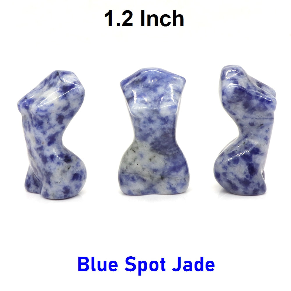 Stone Sex Lady Model Statue Mini Handmade Body Carved