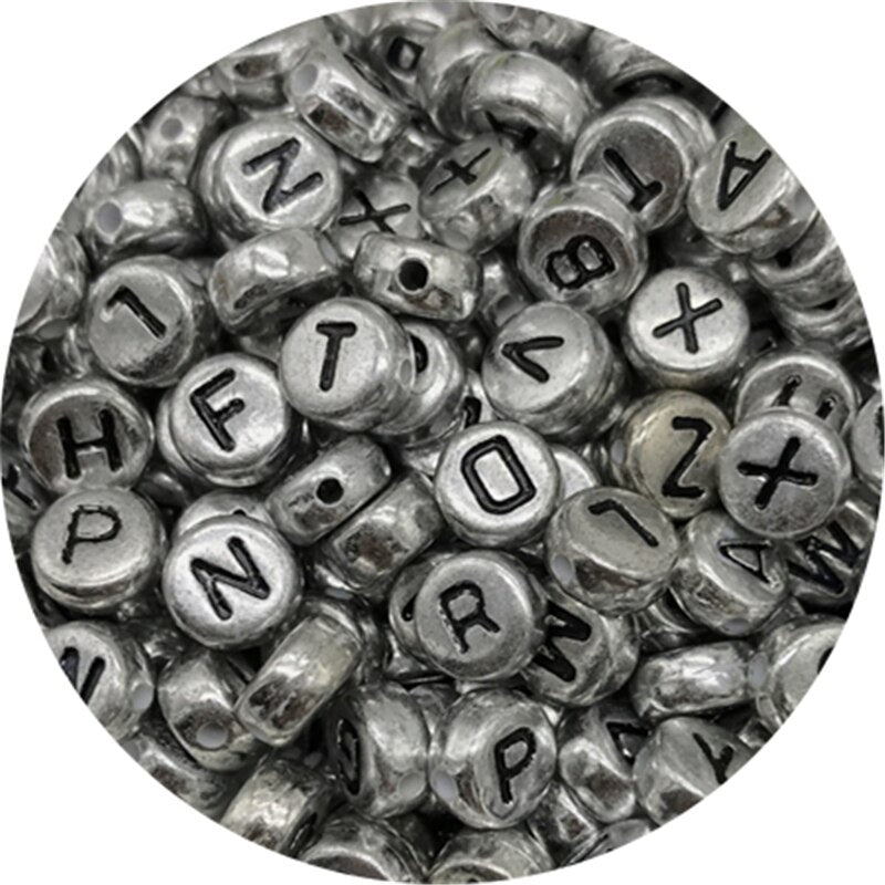 Letter Beads Oval Shape Mixed Alphabet