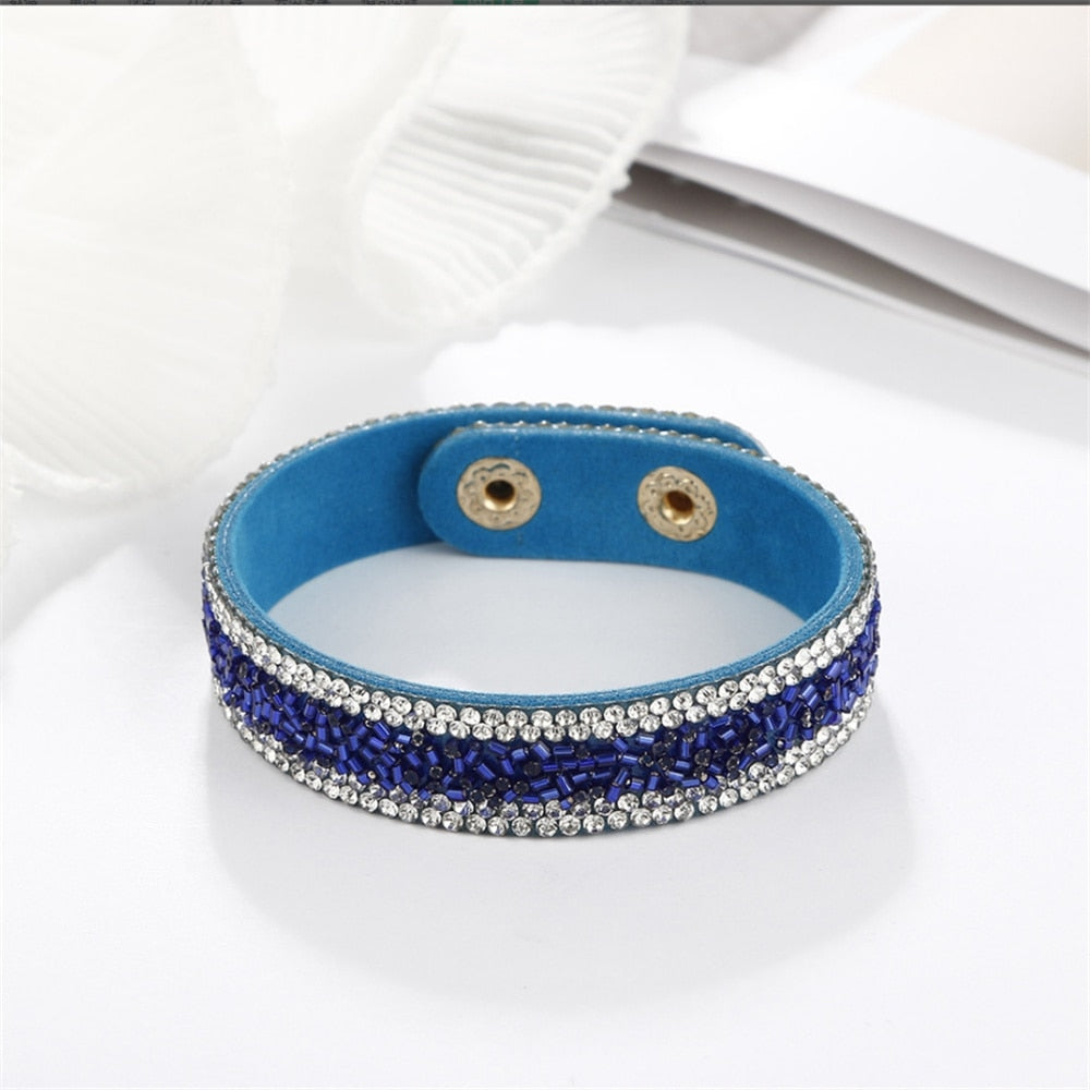 Stone Bracelets For Women Wrap Cuff Slake Leather