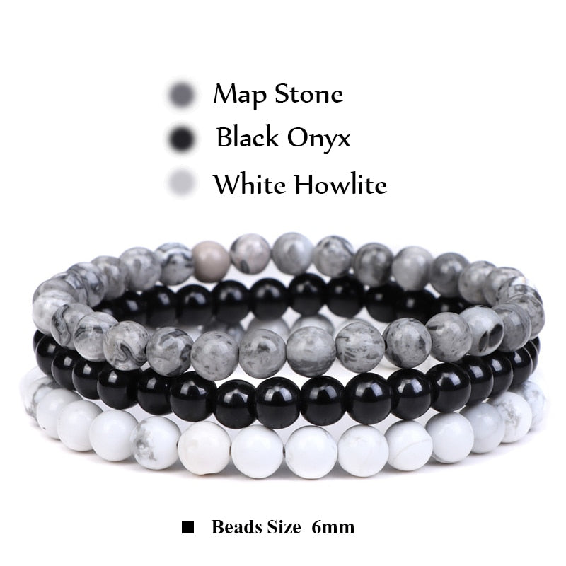 Stone Bracelet Set 6mm Beads Bracelets For Women Men