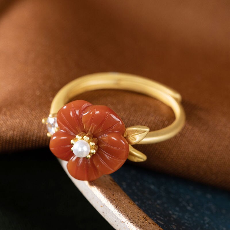 Female Model Atmospheric Retro Open Ring