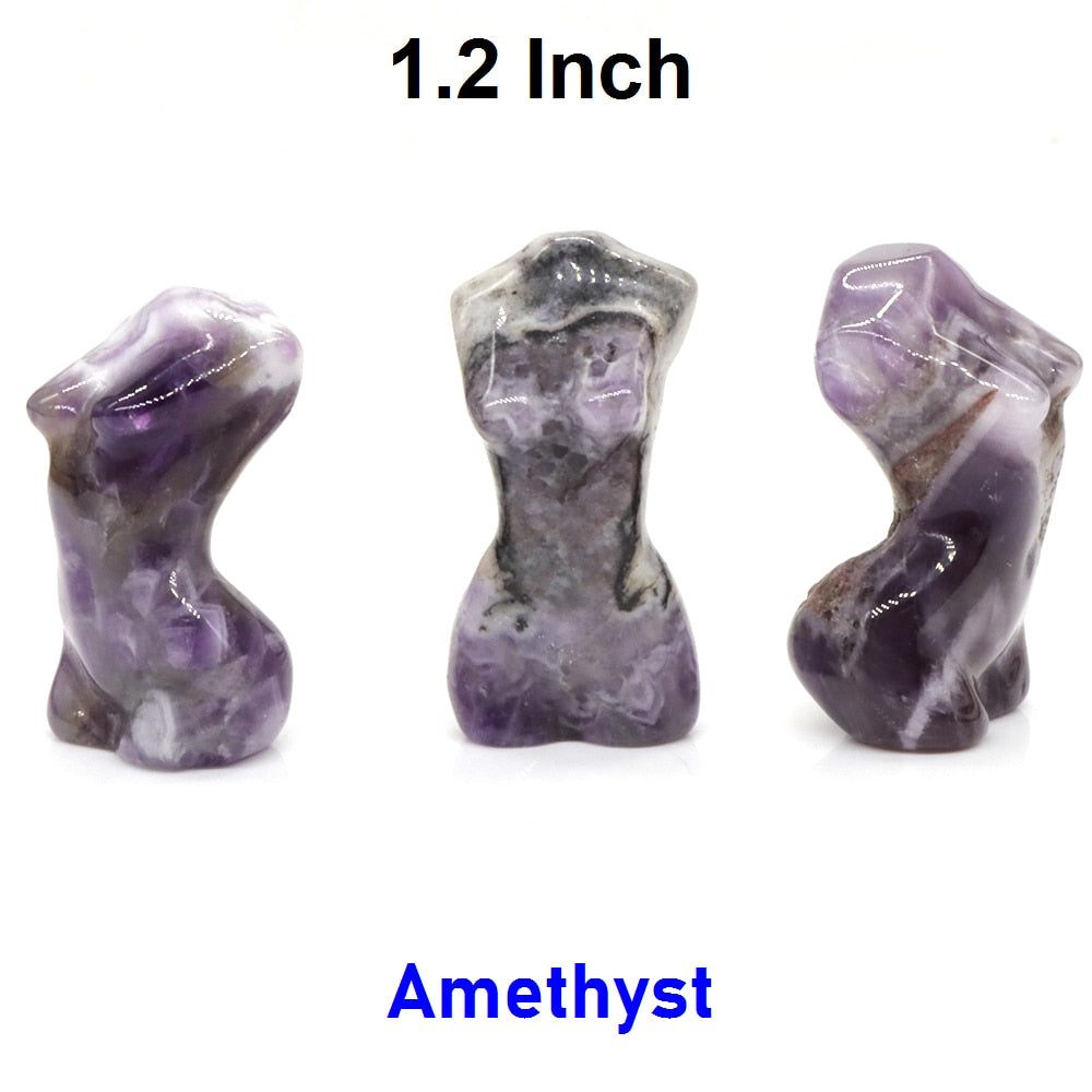 Stone Sex Lady Model Statue Mini Handmade Body Carved