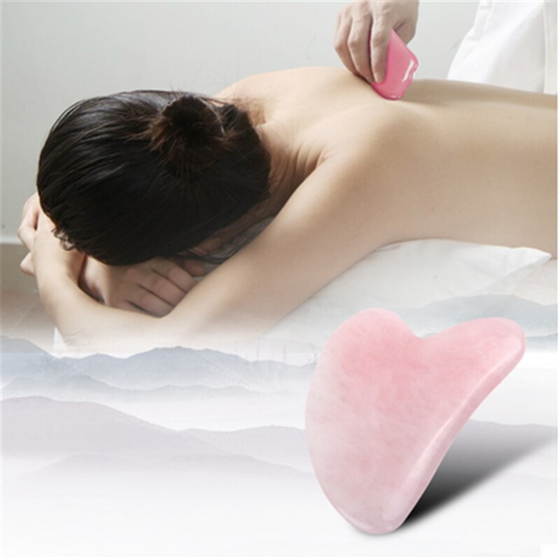 Rose Quartz Jade Stone Heart-shaped Triangle