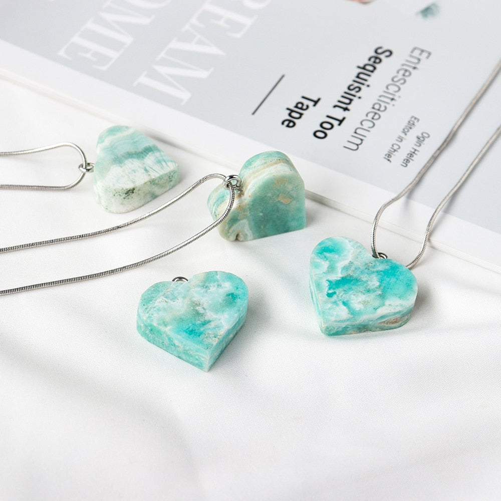 Natural Gemstones Raw Hemimorphite Stone Heart