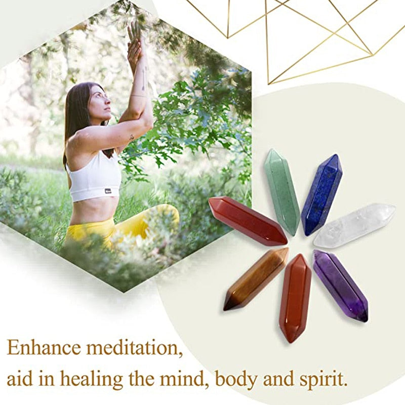 Crystal Chakra Wands Natural Quartz Stone Reiki
