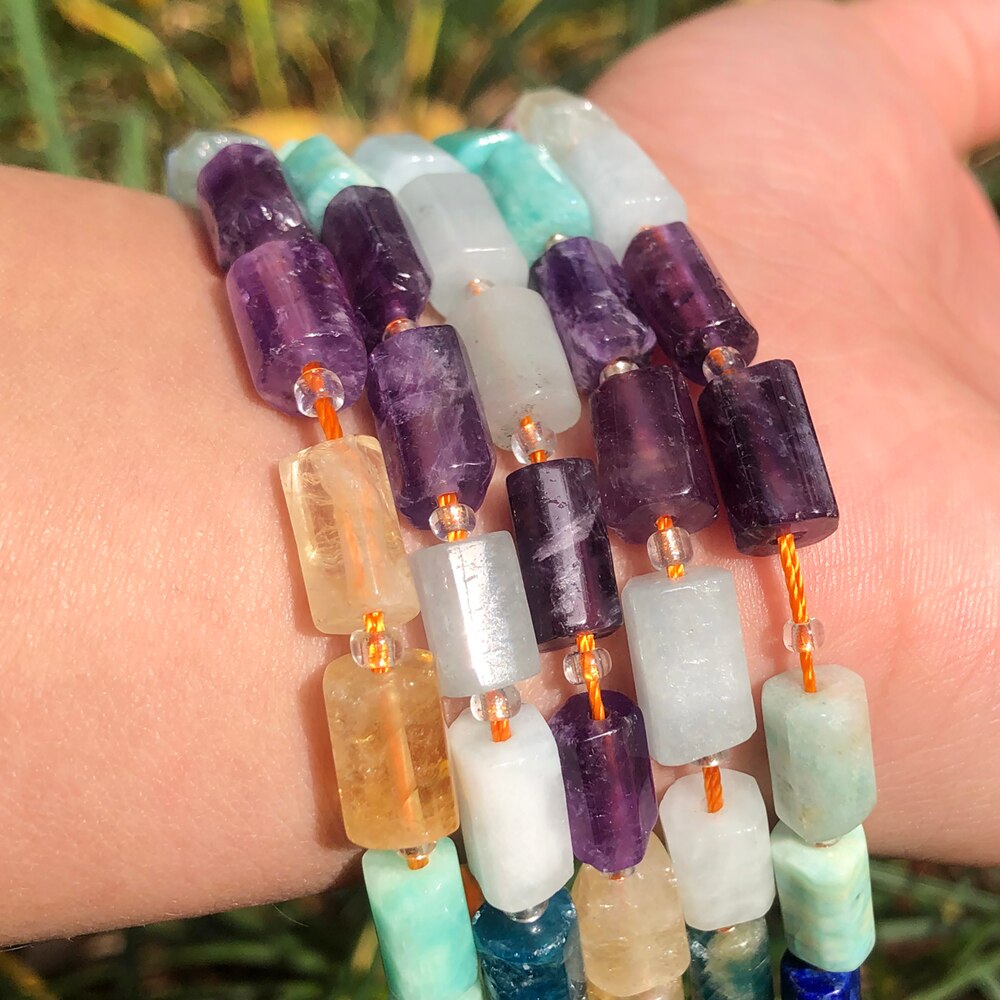 Natural Stone Beads Cylinder Prehnite