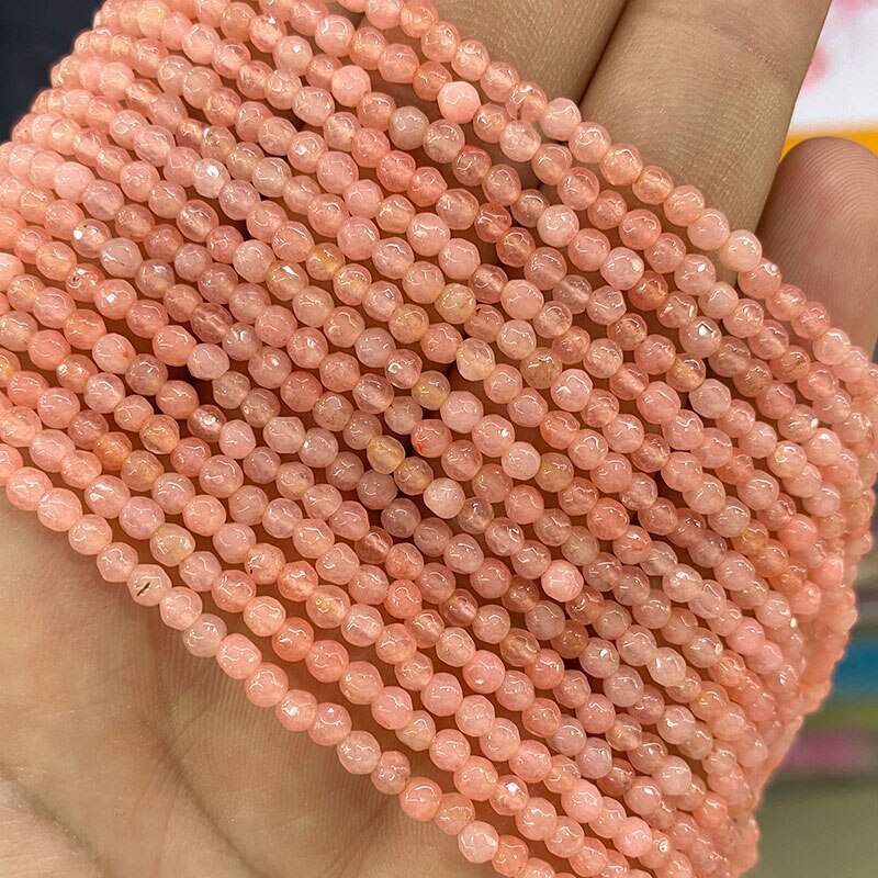 Natural Stone Faceted Round Spacer Beads Fire Agates
