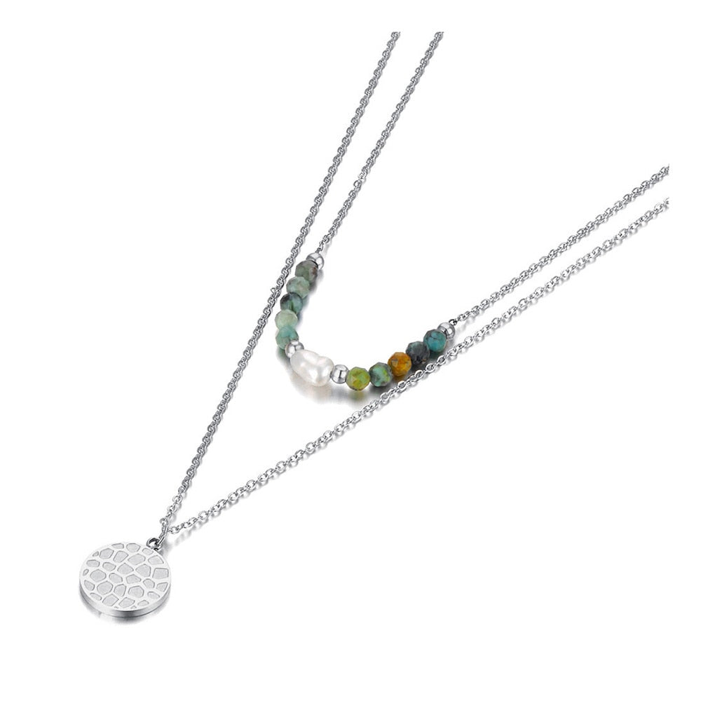 Double Layer Trendy White Pearl Pendant Necklaces