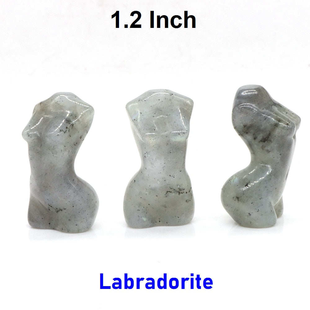 Stone Sex Lady Model Statue Mini Handmade Body Carved