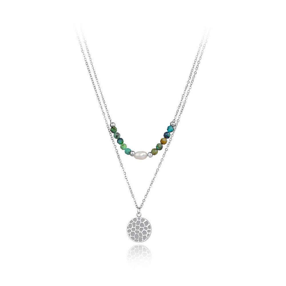 Double Layer Trendy White Pearl Pendant Necklaces