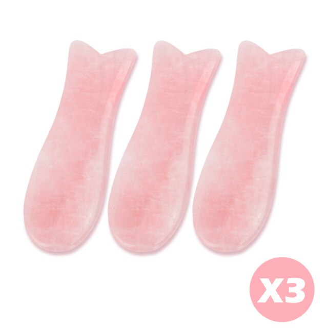 Rose Quartz Jade Stone Heart-shaped Triangle
