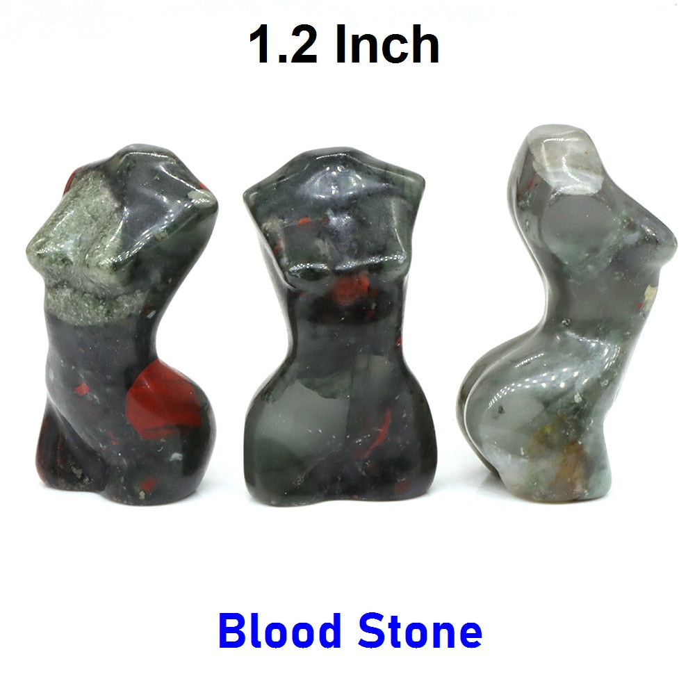 Stone Sex Lady Model Statue Mini Handmade Body Carved