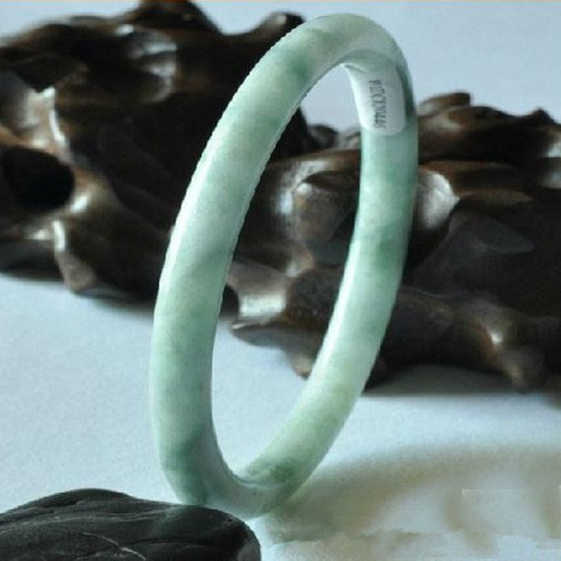 Hand Carved Round Bar Jade Bracelet Fashion