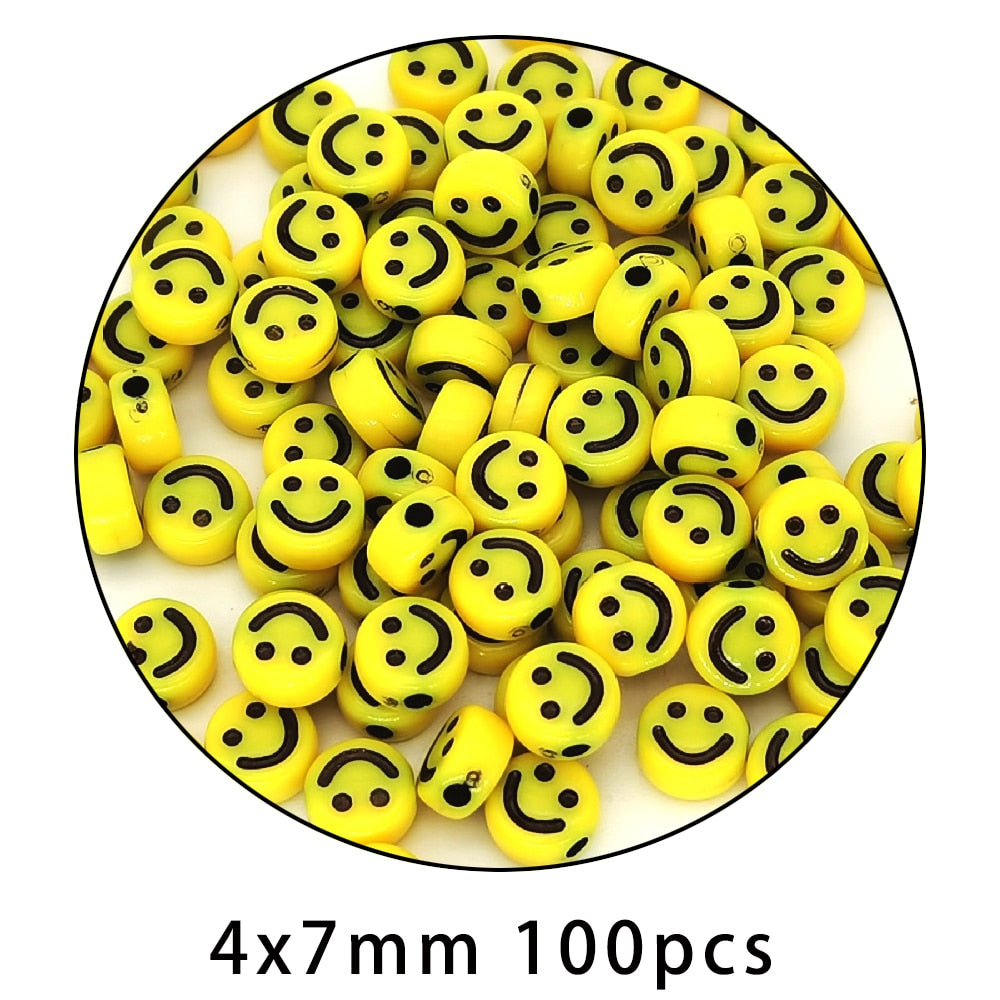 iYOE Mix Acrylic Smiley Beads Luminous Spacer Beads
