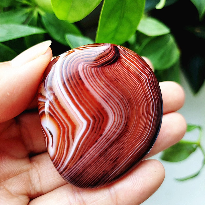 Natural Lace Stone Sardonyx Agate Palm Hand Play