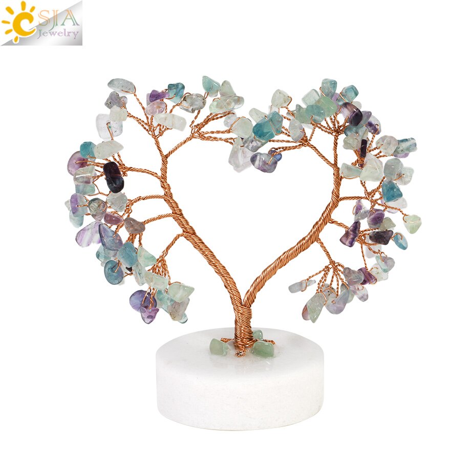 Crystal Money Tree with Agate Slices Love Heart