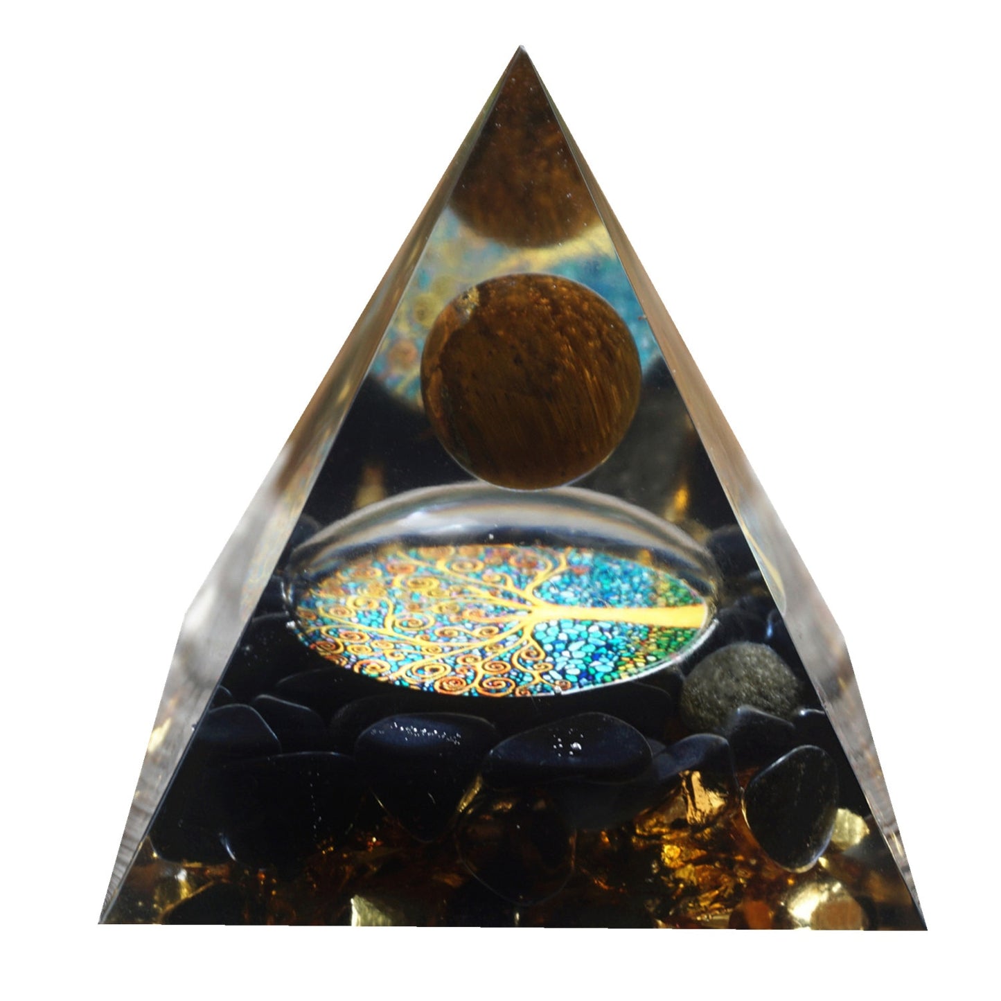 Tiger Eye Crystal Sphere Obsidian Quartz Orgone