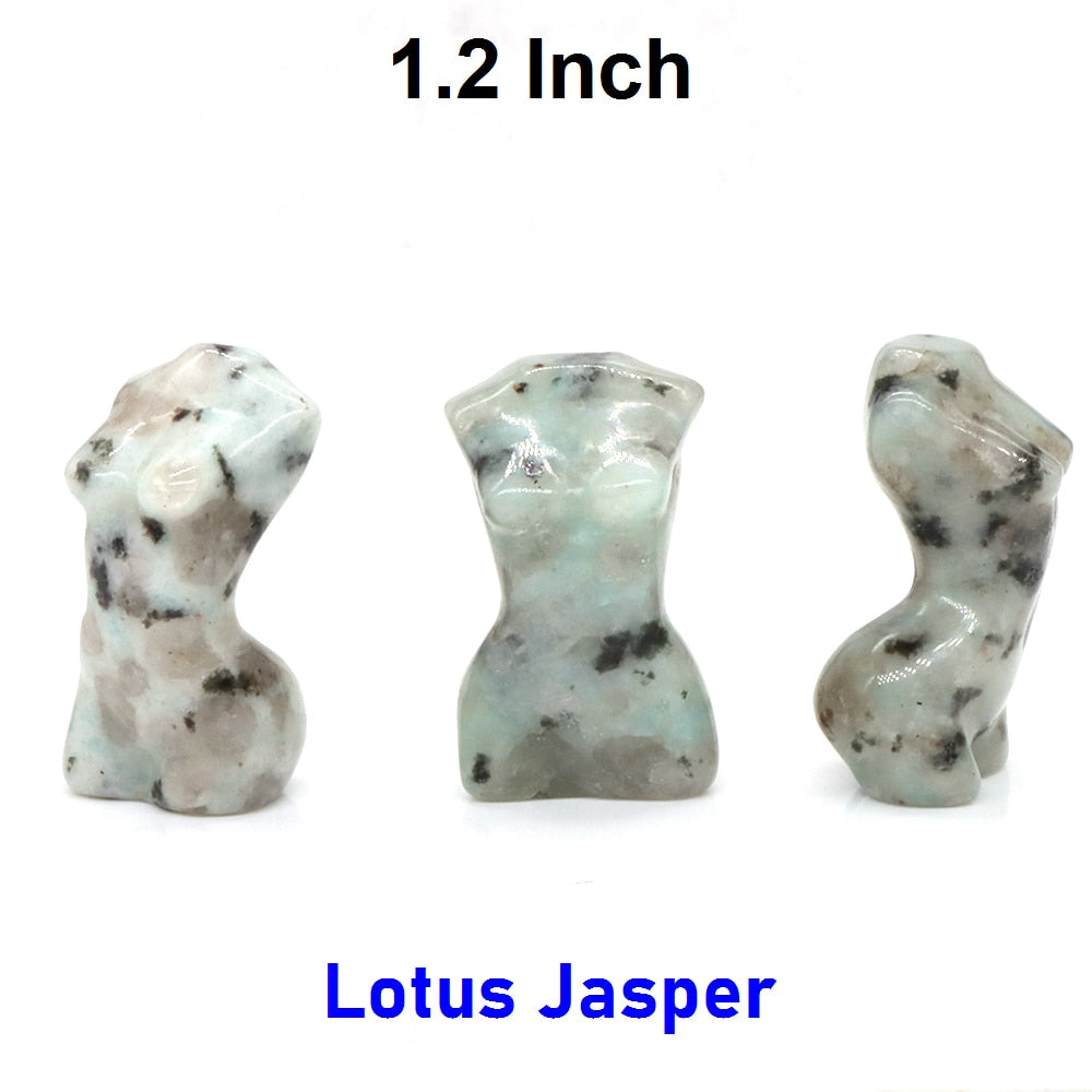 Stone Sex Lady Model Statue Mini Handmade Body Carved