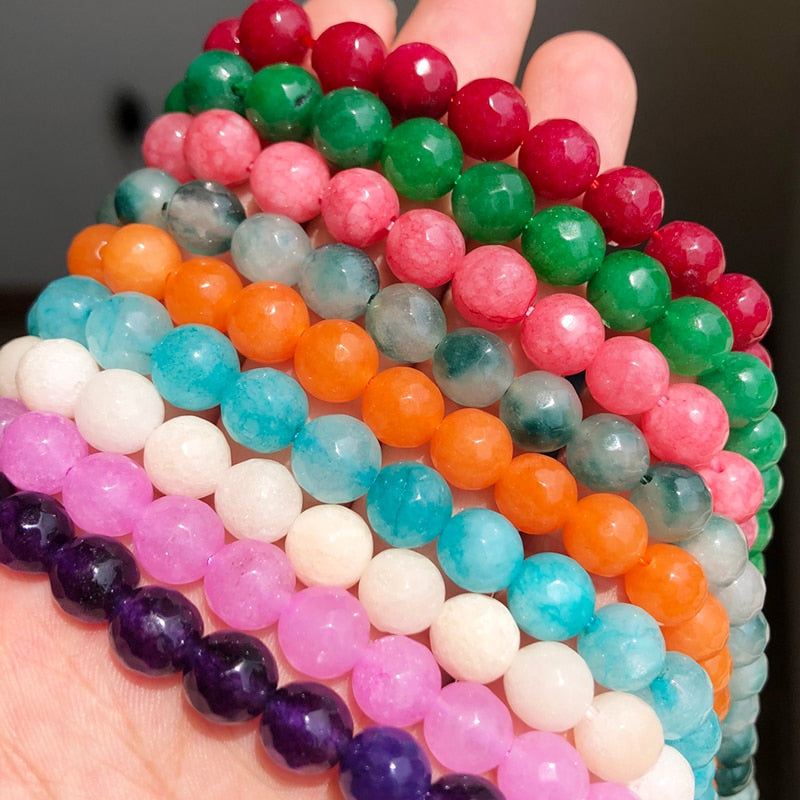 Faceted Dark Green Chalcedony White Jades Stone