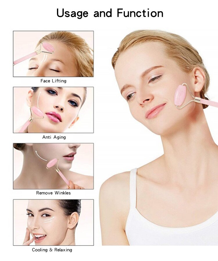 Green jade roller facial beauty