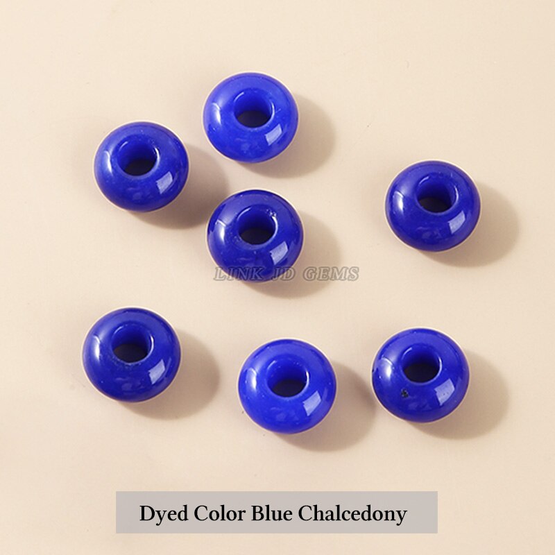 Natural Agate Jade Quartz Stone Big Hole Beads