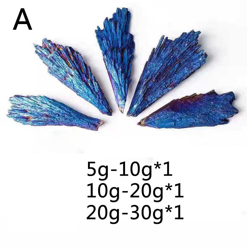 Quartz Tourmaline Cluster Crystal Peacock Blue Feather