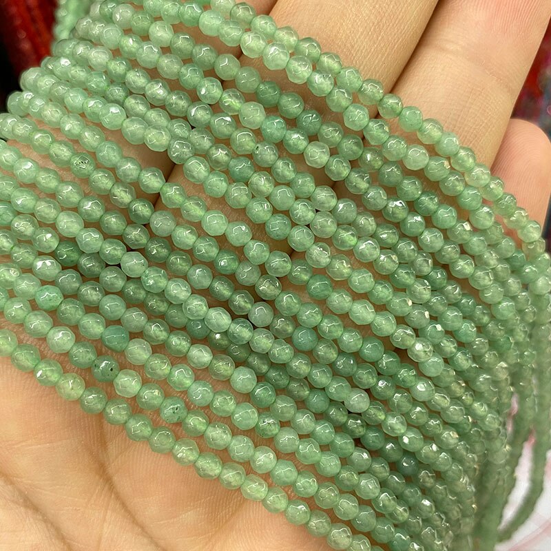 Natural Stone Faceted Round Spacer Beads Fire Agates