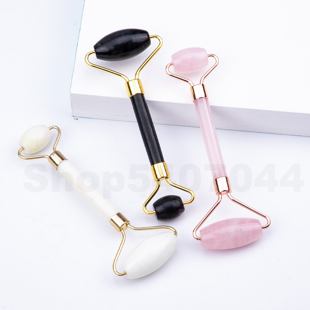 Jade Roller Massager for Face Natural Real Stone