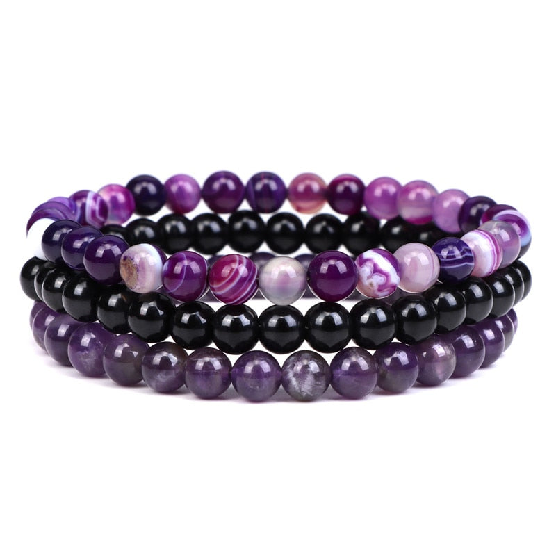 Stone Bracelet Set 6mm Beads Bracelets For Women Men