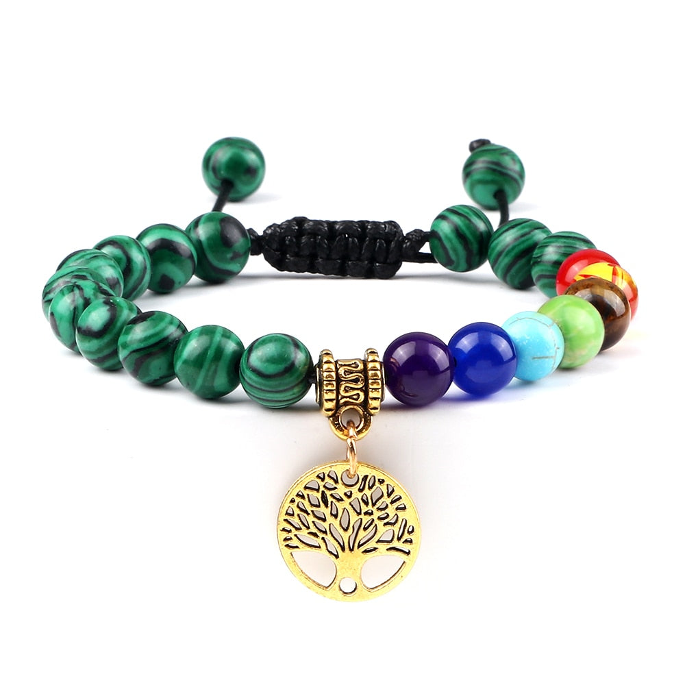7 Chakra Life Tree Bracelets Natural Stone Healing