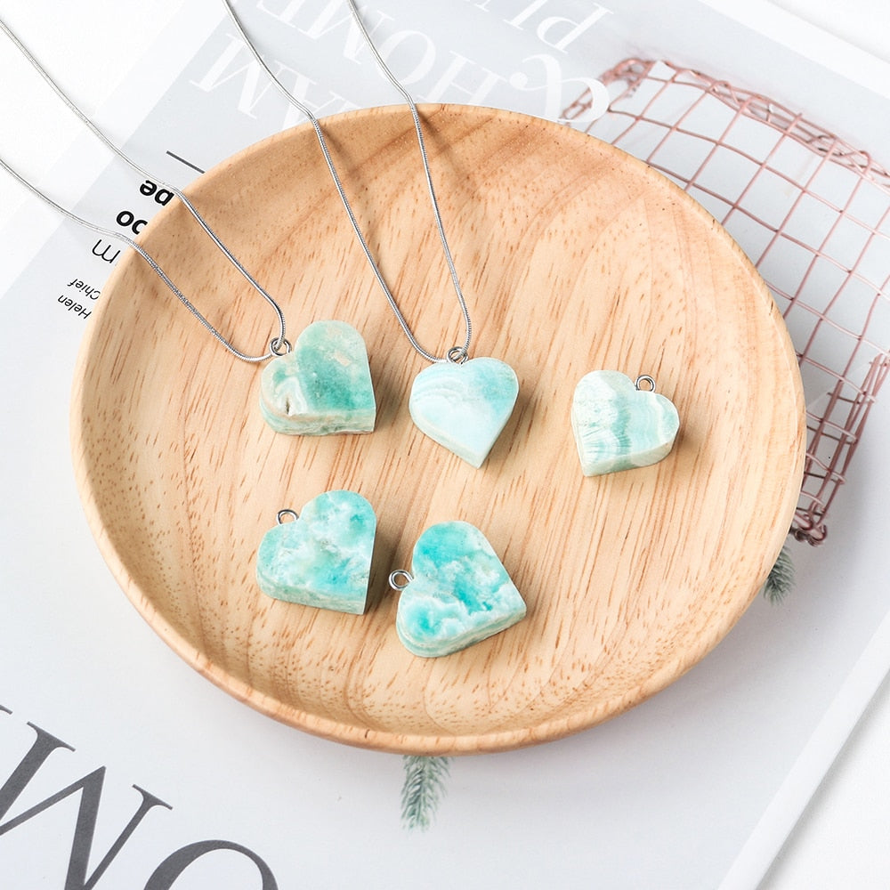 Natural Gemstones Raw Hemimorphite Stone Heart