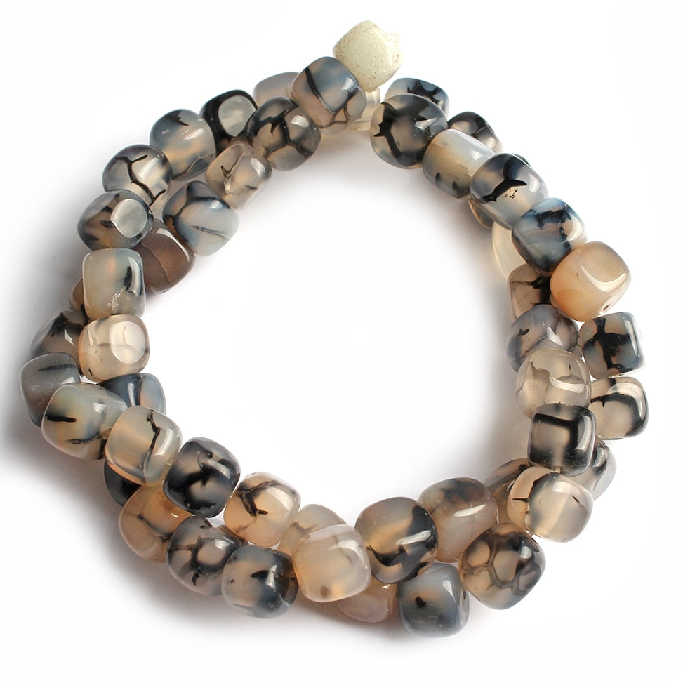 Natural Stone Agate Jade Cube Square Bead