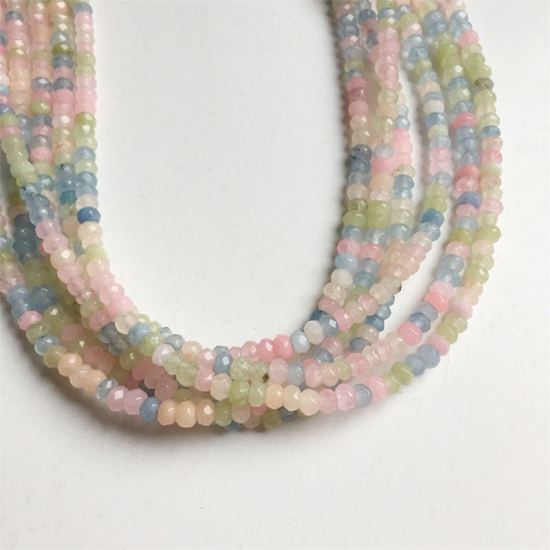 Clear Rare Faceted Morganite Jade Bracelet