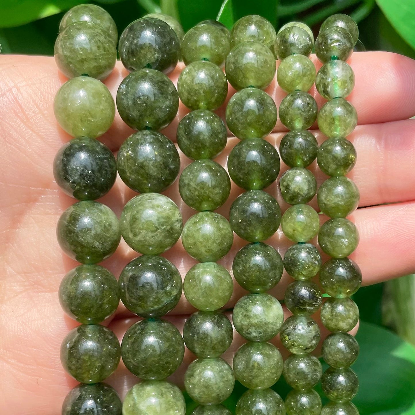 Natural Minerals Stone Green Jades Round Loose