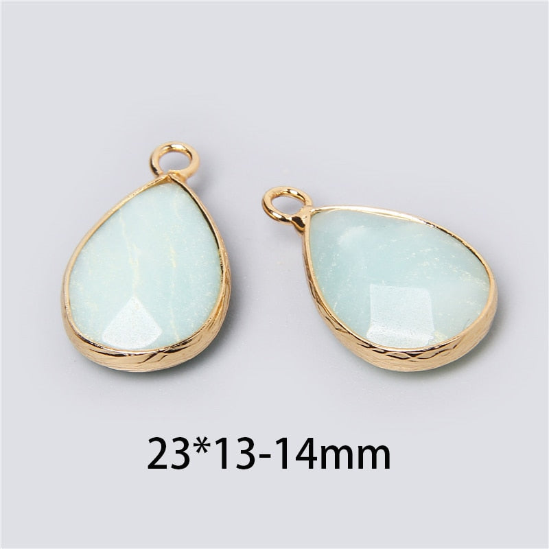 Natural Stone Charm Pendant Quartz Labradorite