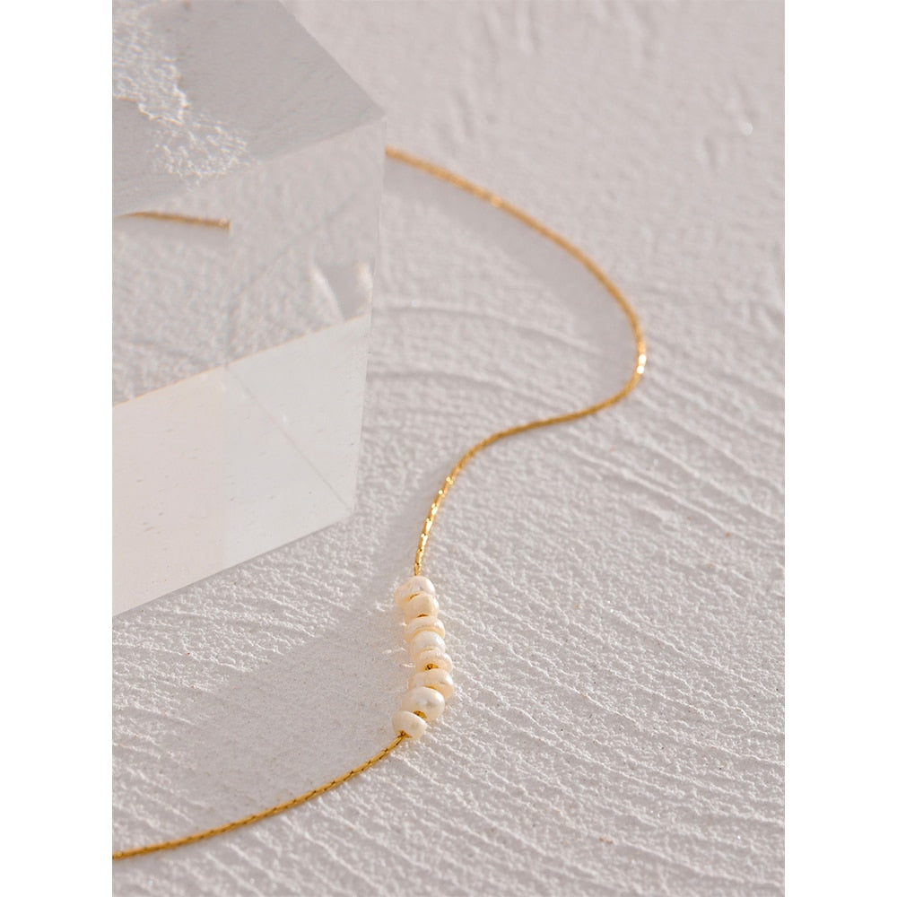 Tarnish Free Natural Pearl Beads Chic Exquisite Necklace