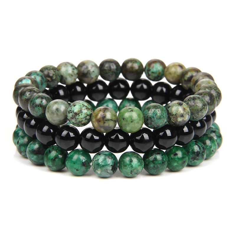 Couple Distance Bracelet Natural Stone Turquoises Quartz