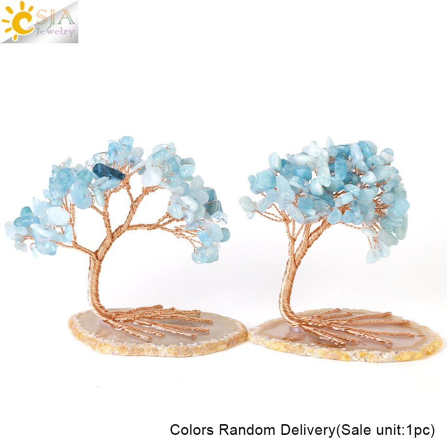 Crystal Money Tree with Agate Slices Love Heart