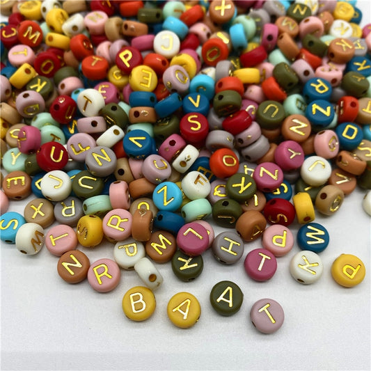 Letter Beads Oval Shape Mixed Alphabet