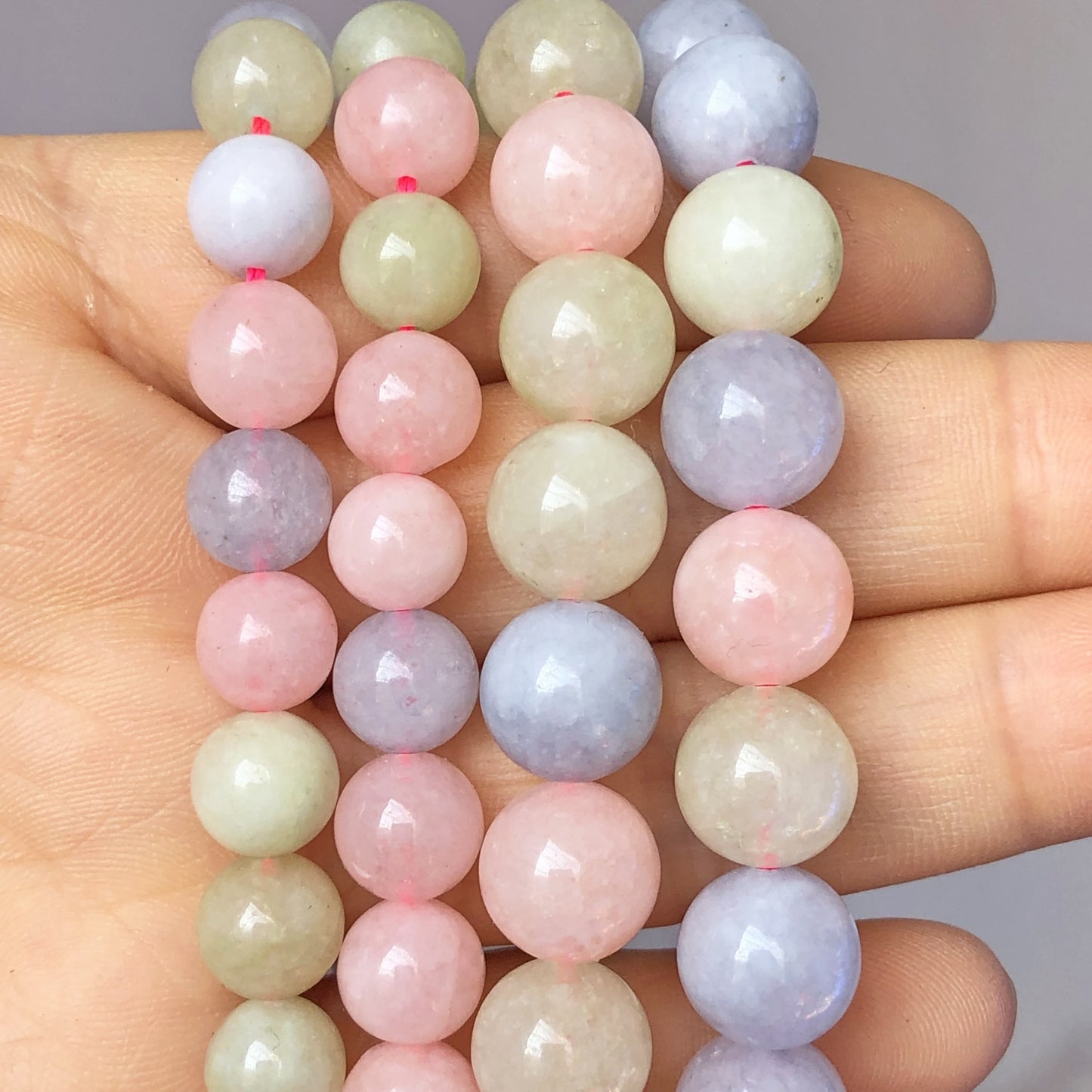 Natural Stone Colorful Morganite Jades Round Loose